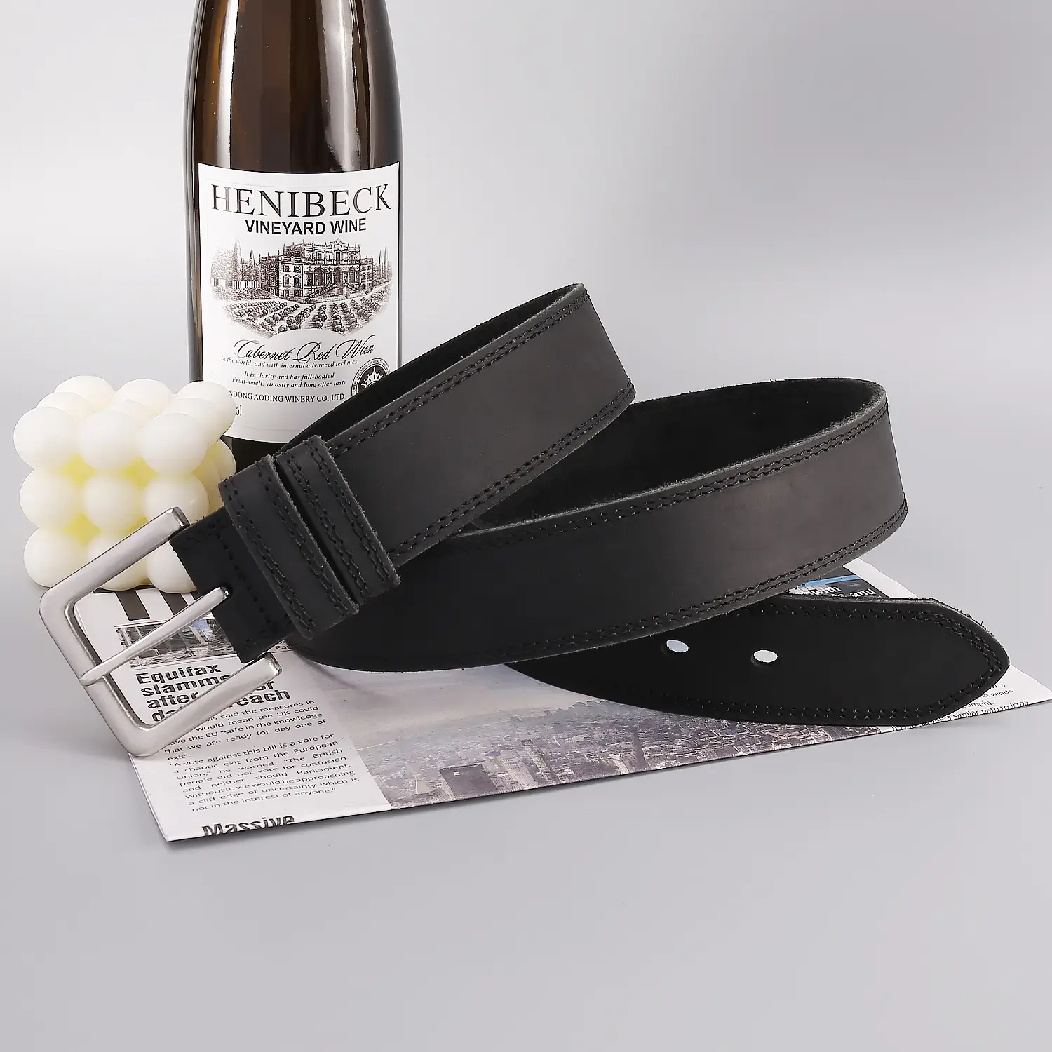 Men's Luxury Brown Genuine Leather Belt with Silver Buckle - Image 6