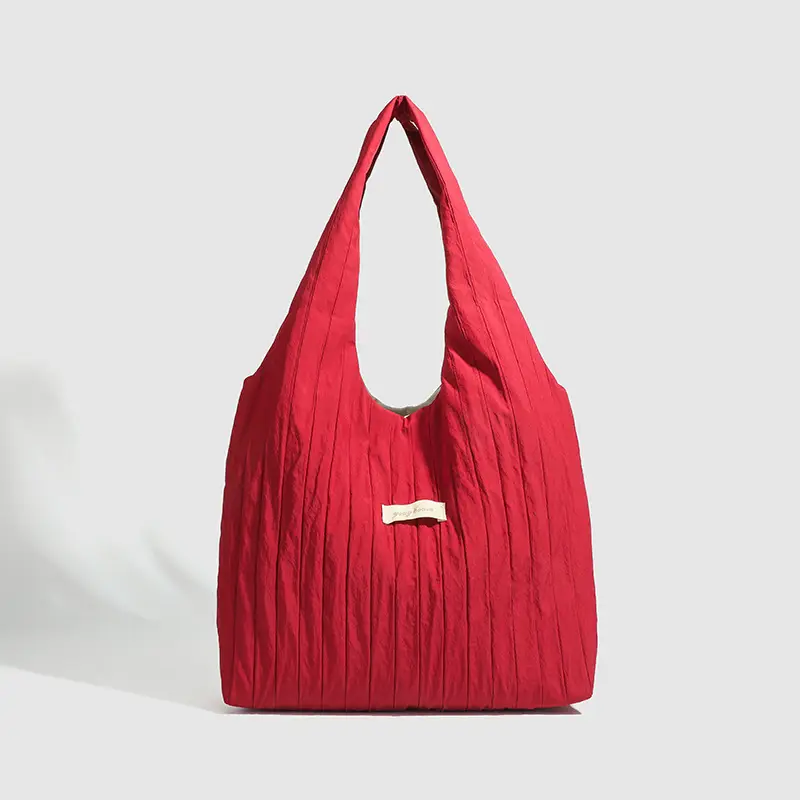 Red Korean Style Lazy Shoulder Tote Bag Large Capacity