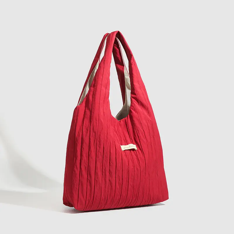 Red Korean Style Lazy Shoulder Tote Bag Large Capacity