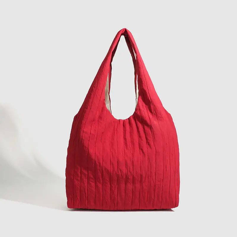 Red Korean Style Lazy Shoulder Tote Bag Large Capacity