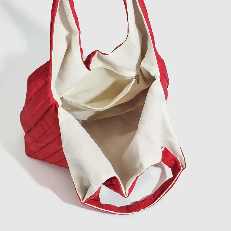 Red Korean Style Lazy Shoulder Tote Bag Large Capacity