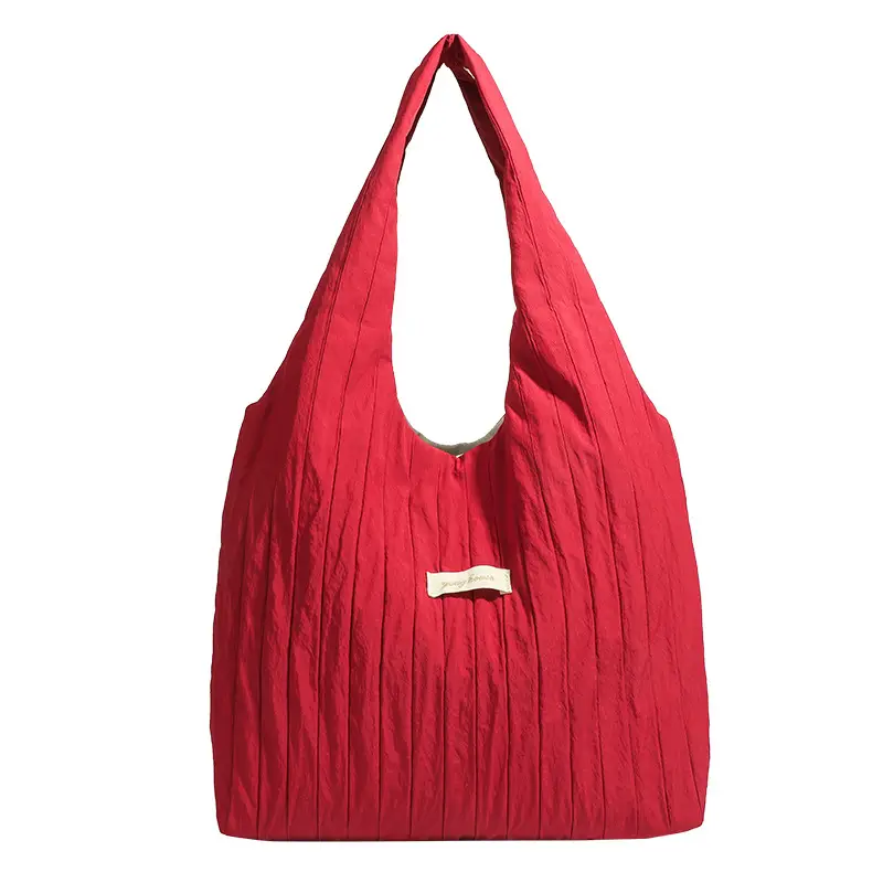 Red Korean Style Lazy Shoulder Tote Bag Large Capacity