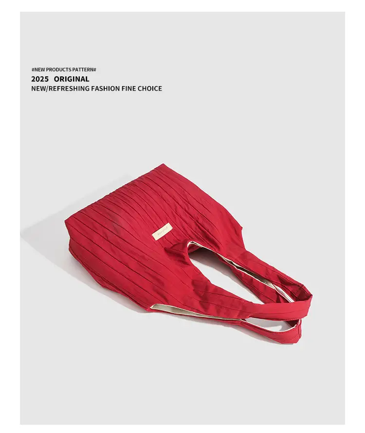 Red Korean Style Lazy Shoulder Tote Bag Large Capacity — feature 15
