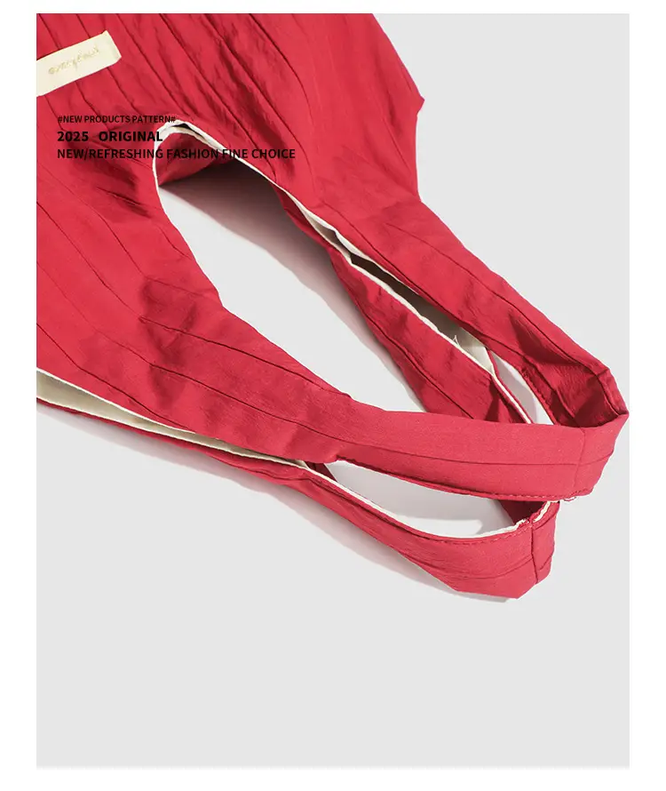 Red Korean Style Lazy Shoulder Tote Bag Large Capacity — feature 18