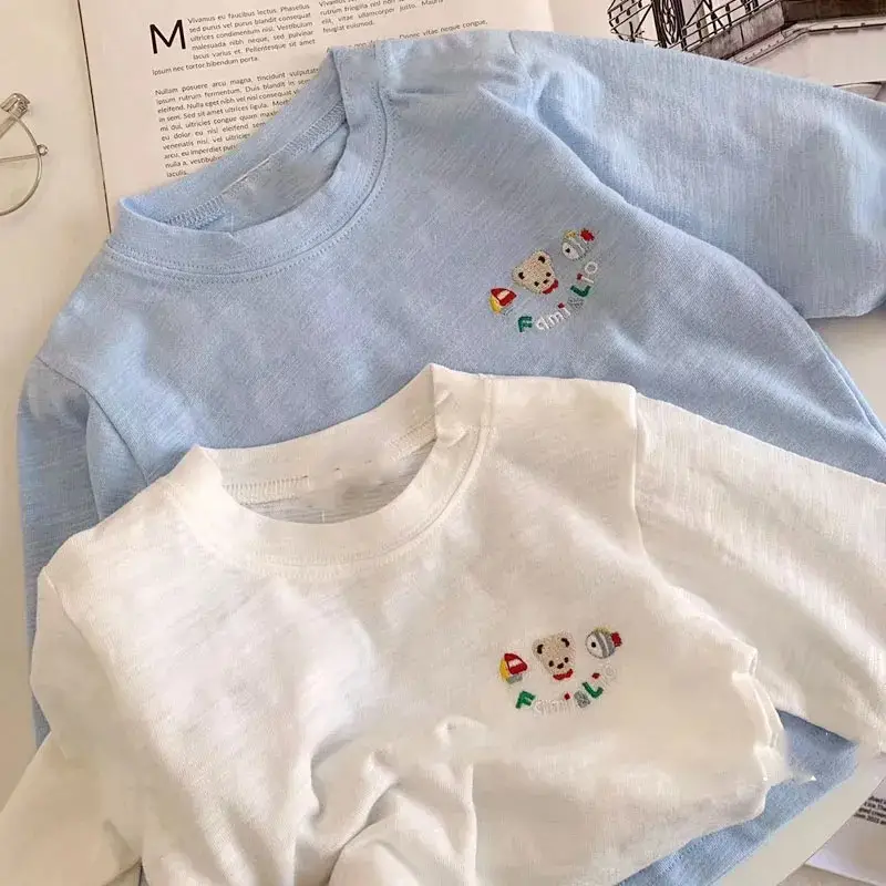 Boys Long Sleeve T-Shirt Autumn New Japanese Style Solid Color Versatile Base Shirt Top Trendy Style — feature 2