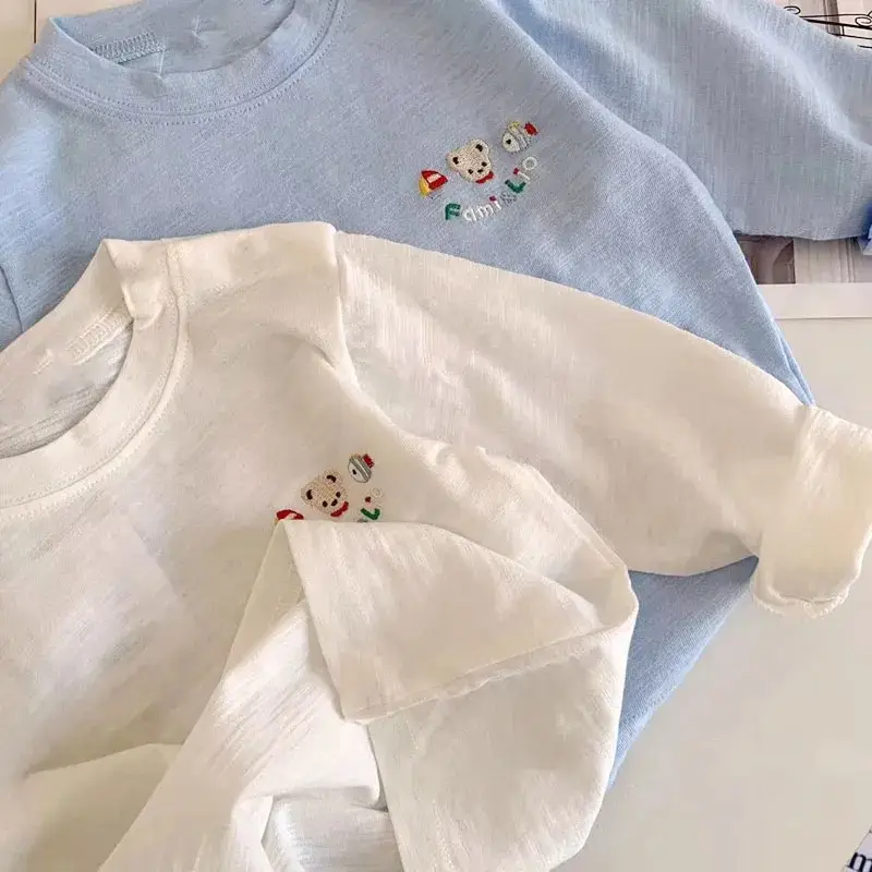 Boys Long Sleeve T-Shirt Autumn New Japanese Style Solid Color Versatile Base Shirt Top Trendy Style — feature 3