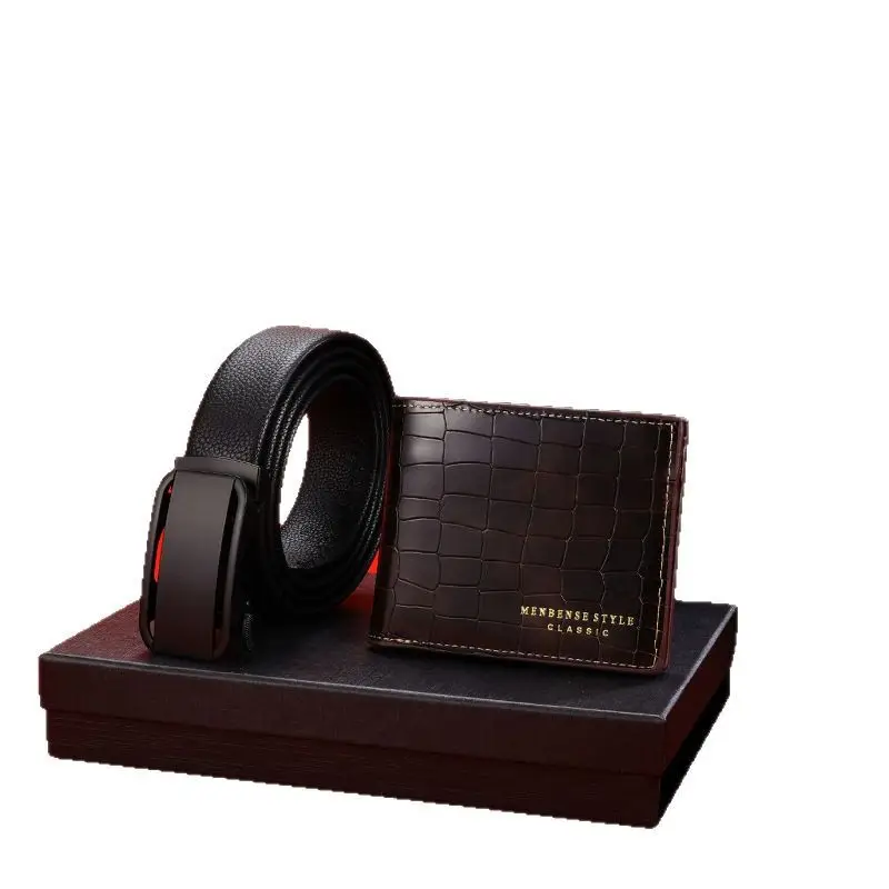Men's Black Leather Belt with Automatic Buckle - Image 6