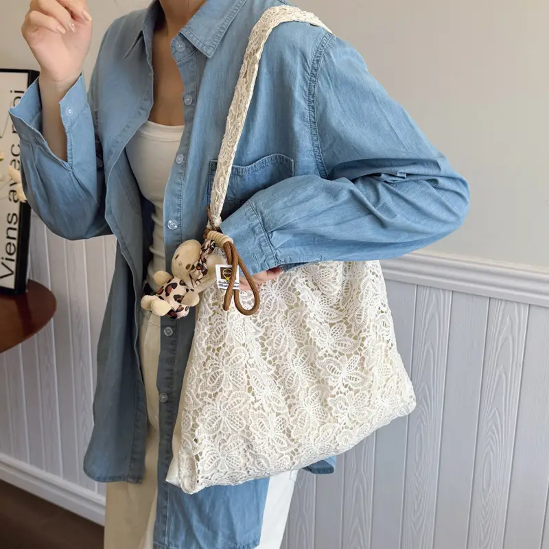 Pastoral Lace Shoulder Bag Large Capacity Women - Image 5