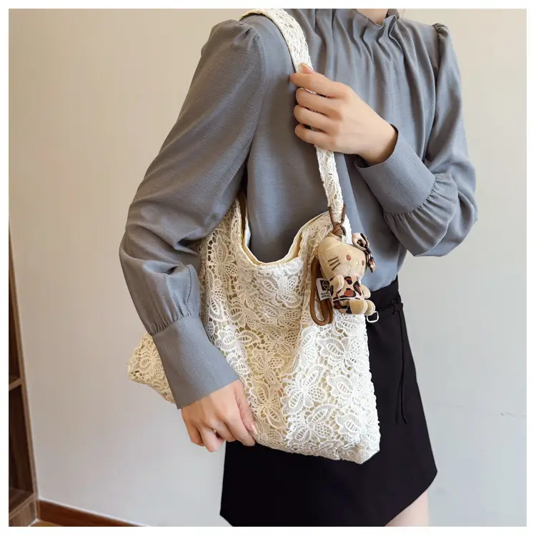 Pastoral Lace Shoulder Bag Large Capacity Women — feature 11