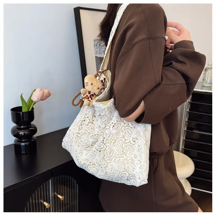 Pastoral Lace Shoulder Bag Large Capacity Women — feature 15