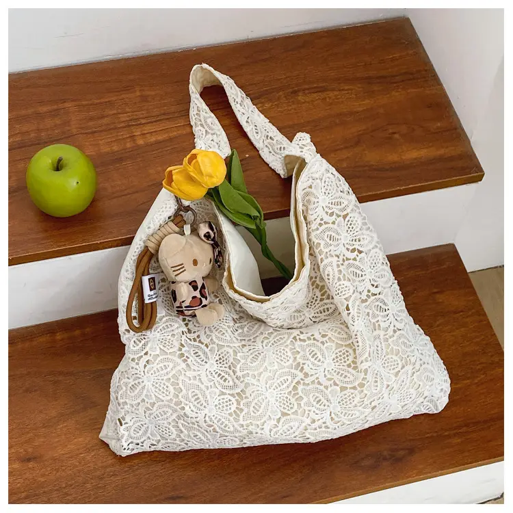 Pastoral Lace Shoulder Bag Large Capacity Women — feature 30