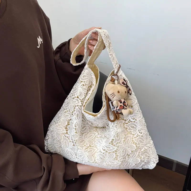 Pastoral Lace Shoulder Bag Large Capacity Women - Image 2