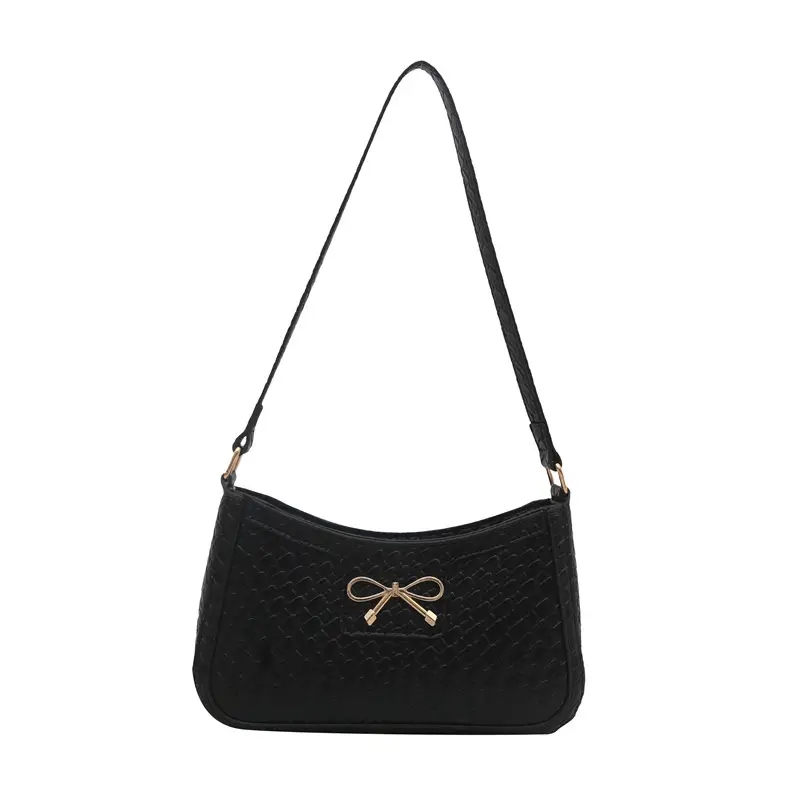 Women's Textured Bowknot Shoulder Bag Beige 2025 - Image 10