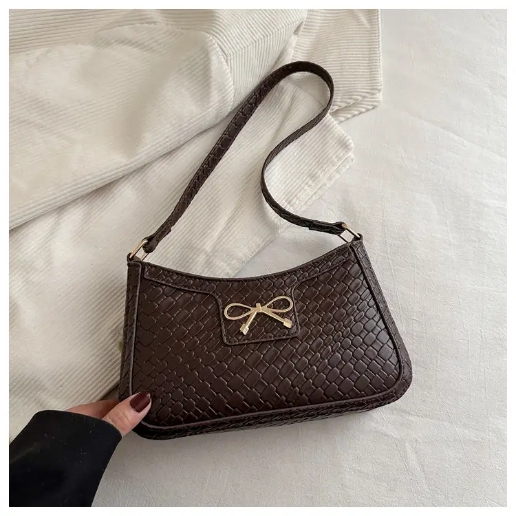 Women's Textured Bowknot Shoulder Bag Beige 2025 — feature 20
