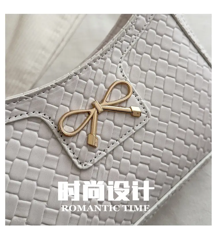 Women's Textured Bowknot Shoulder Bag Beige 2025 — feature 3