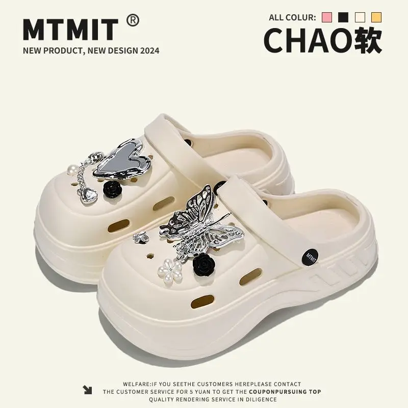 Women's White Clogs with Bear Design & Thick Sole - Image 22