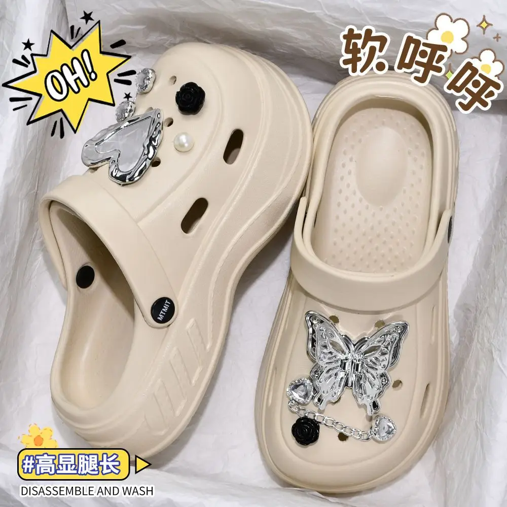 Women's White Clogs with Bear Design & Thick Sole — feature 22