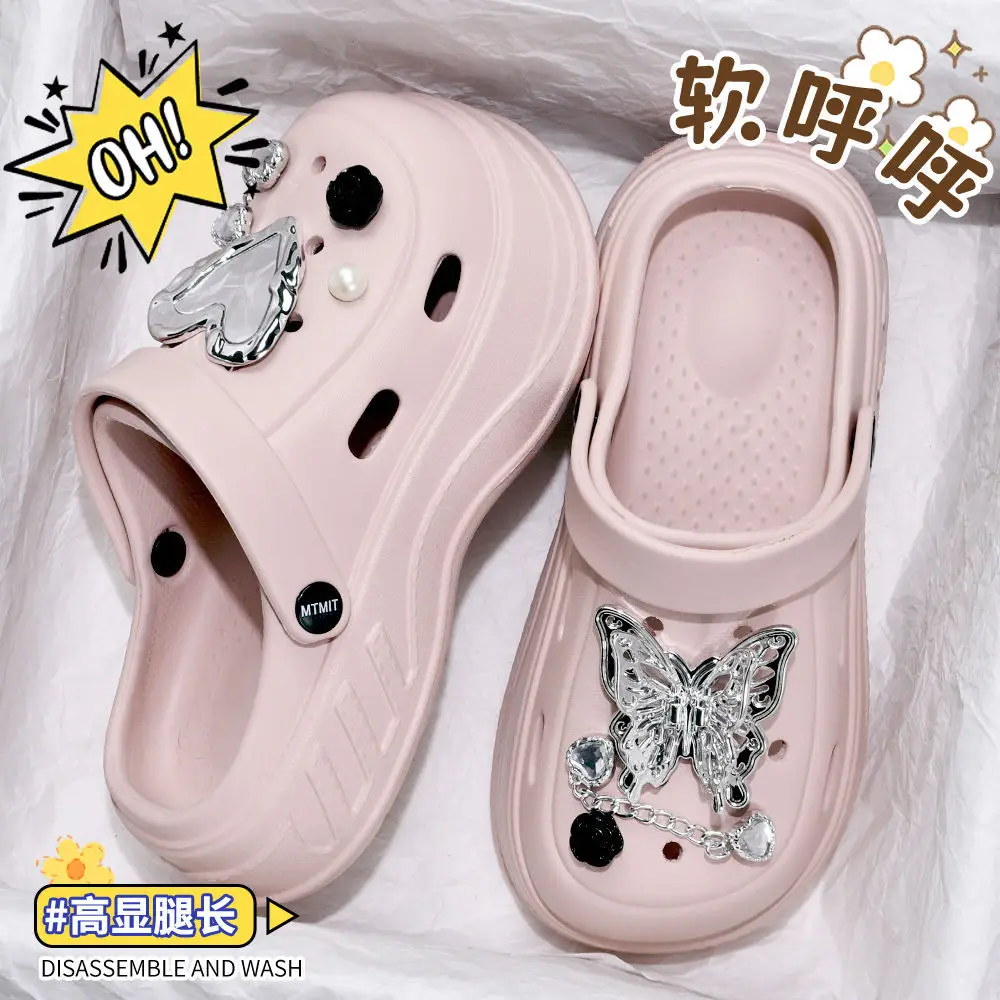 Women's White Clogs with Bear Design & Thick Sole — feature 23