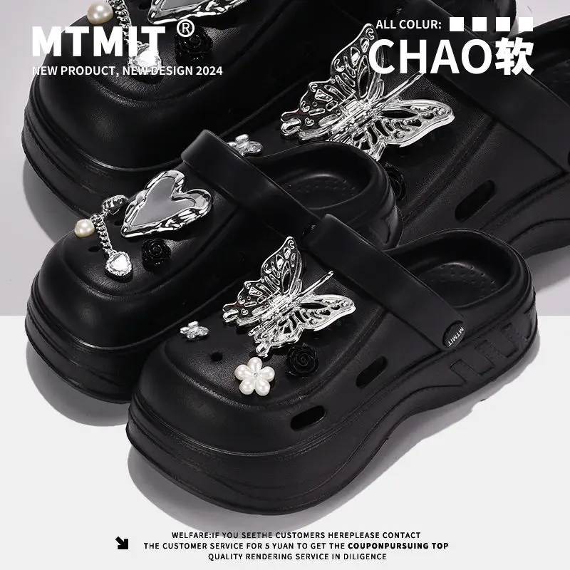 Women's White Clogs with Bear Design & Thick Sole — feature 27