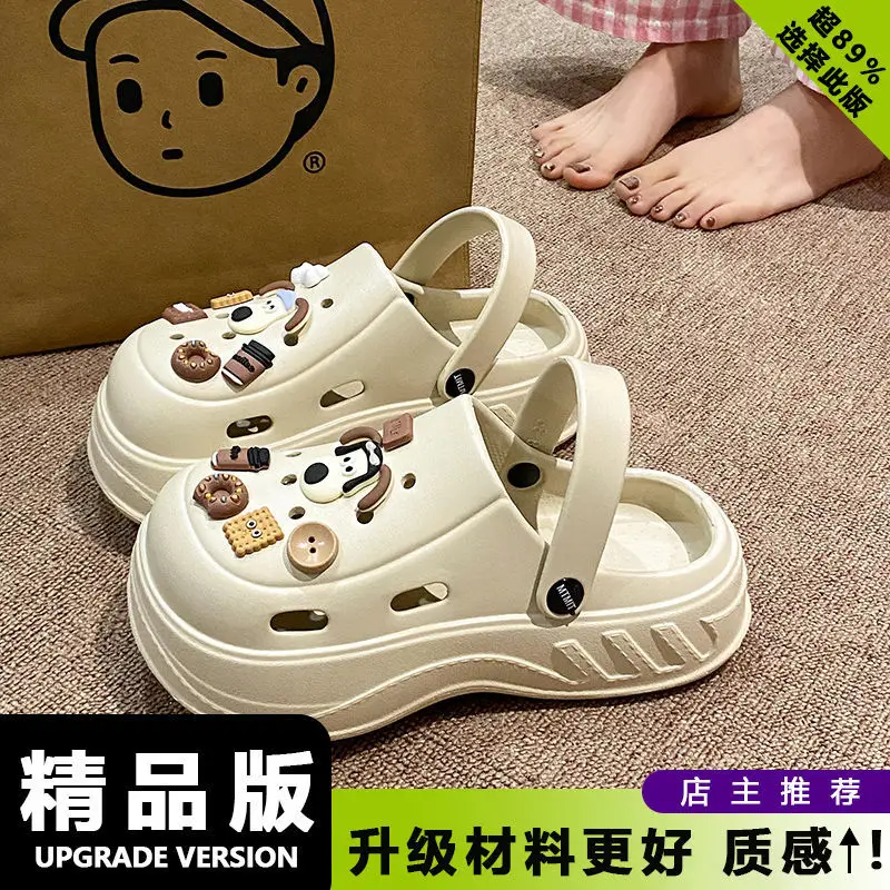 Women's White Clogs with Bear Design & Thick Sole - Image 11