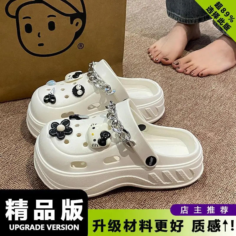 Women's White Clogs with Bear Design & Thick Sole - Image 17