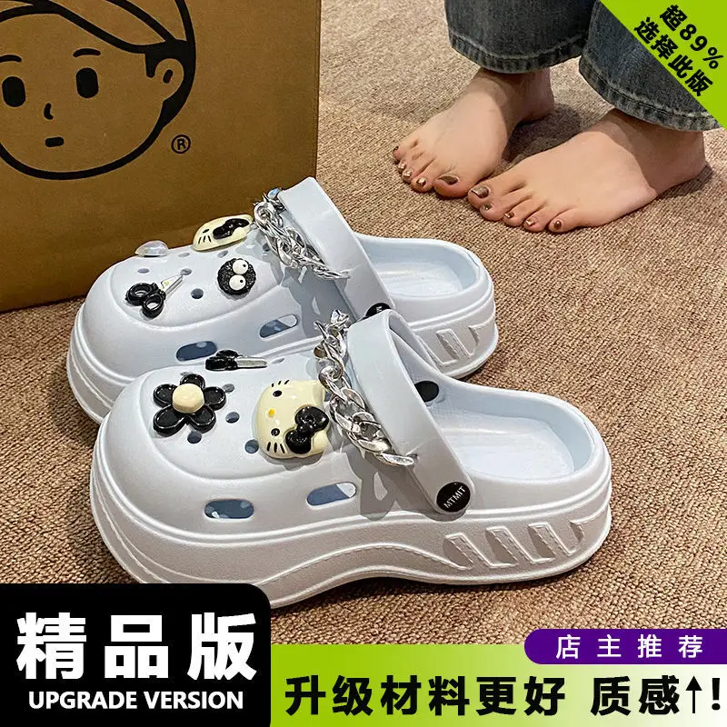 Women's White Clogs with Bear Design & Thick Sole - Image 19