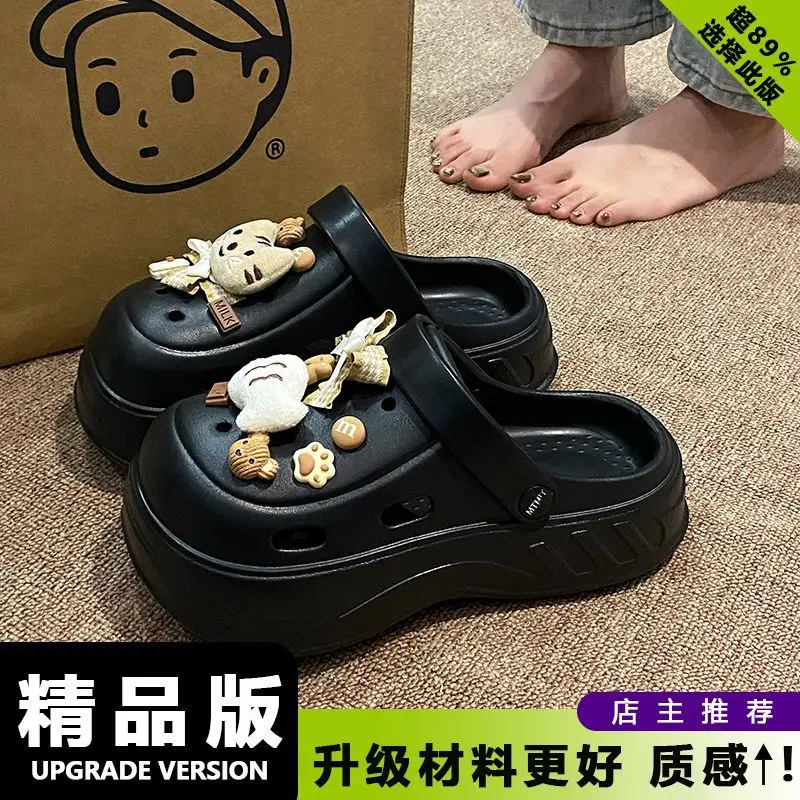Women's White Clogs with Bear Design & Thick Sole - Image 6