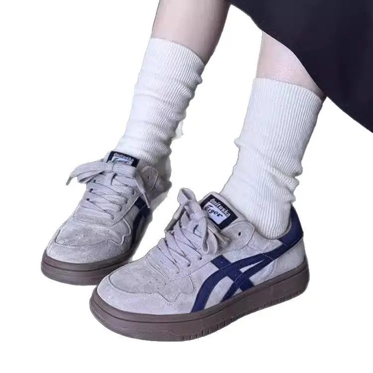 Women's 2025 Platform Sneakers White Blue Comfortable Casual