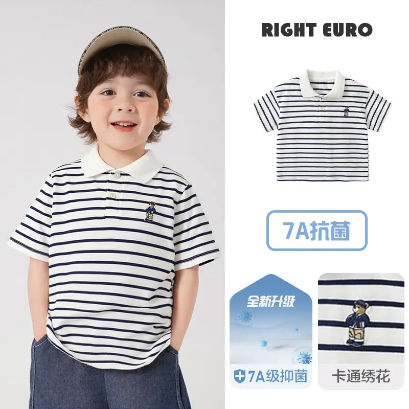 Right European Boys Polo Shirt Short Sleeve Summer Kids Wear - Image 3