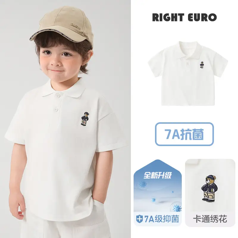 Right European Boys Polo Shirt Short Sleeve Summer Kids Wear - Image 4
