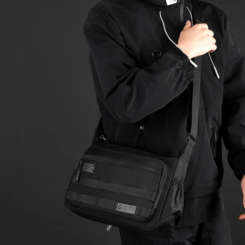 Men's Black Business Crossbody Bag Large Capacity - Image 6
