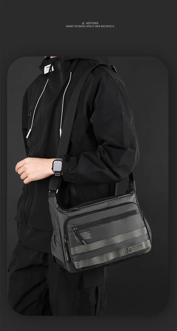 Men's Black Business Crossbody Bag Large Capacity — feature 16