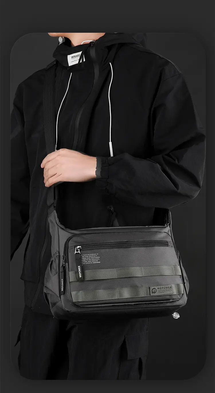 Men's Black Business Crossbody Bag Large Capacity — feature 4
