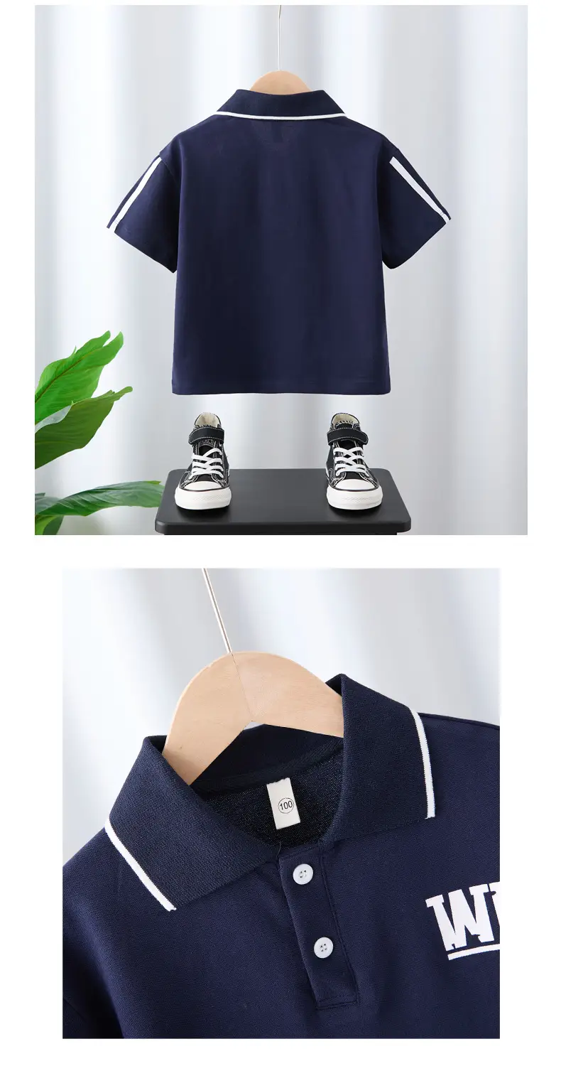 Boys Navy Polo T-Shirt Short Sleeve Summer 2025 — feature 5
