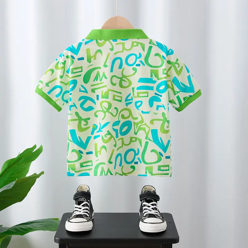Boys T-Shirt Baby Summer 2025 Green Teal Print - Image 3