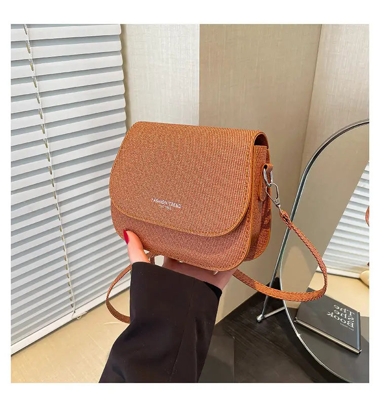 Brown Textured Crossbody Bag for Women 2025 - Image 2
