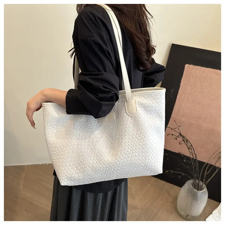 Brown Textured Large Capacity Tote Bag for Women — feature 10