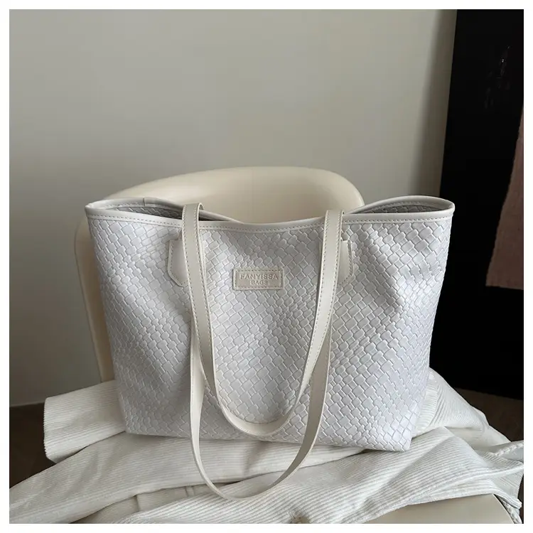 Brown Textured Large Capacity Tote Bag for Women — feature 18