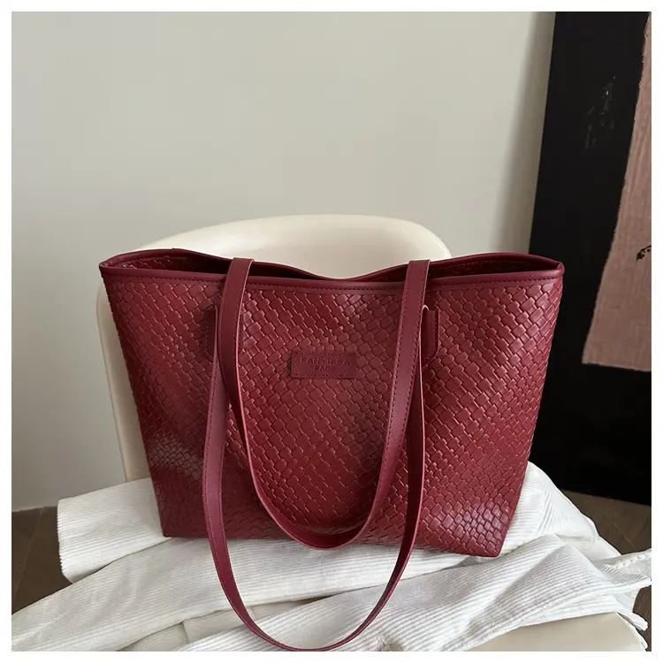 Brown Textured Large Capacity Tote Bag for Women — feature 22