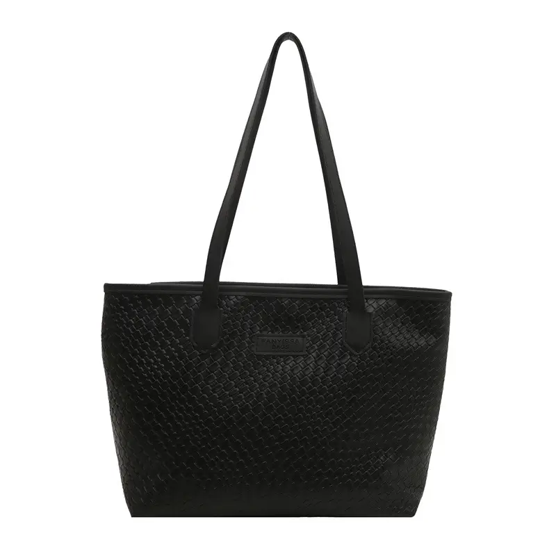 Brown Textured Large Capacity Tote Bag for Women