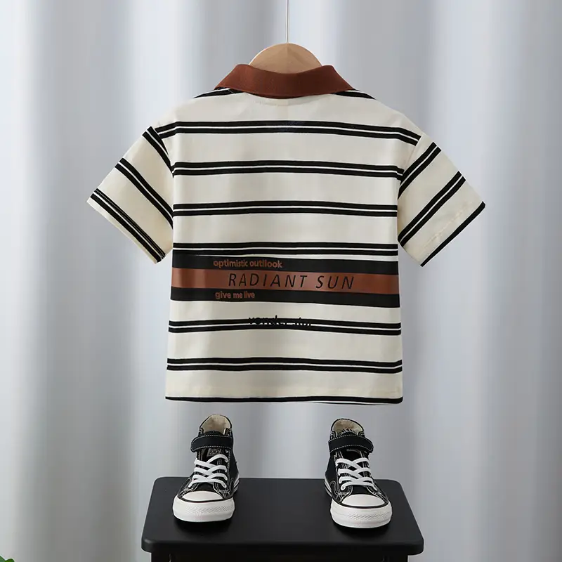 Boys Striped Short Sleeve Polo Shirt Summer 2025 - Image 2