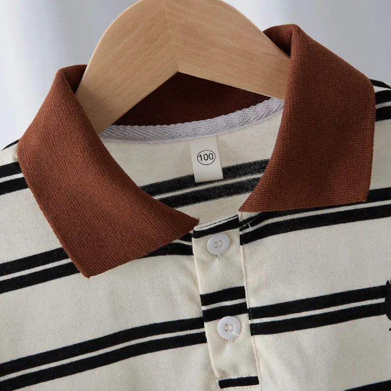 Boys Striped Short Sleeve Polo Shirt Summer 2025 - Image 3