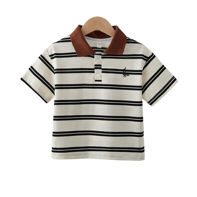 Boys Striped Short Sleeve Polo Shirt Summer 2025 - Image 5