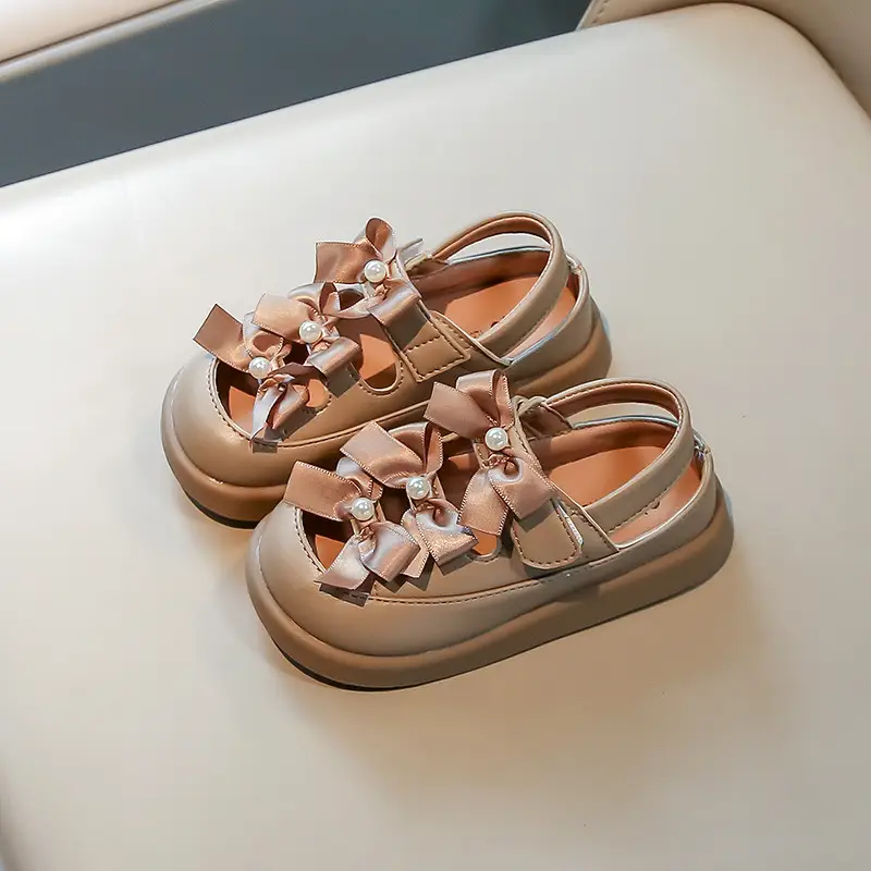 Girls' Bowy Leather Sandals Spring Summer 0-3