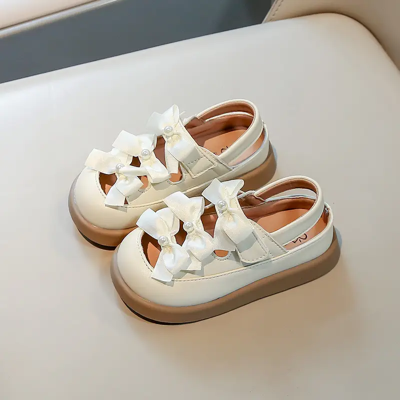 Girls' Bowy Leather Sandals Spring Summer 0-3