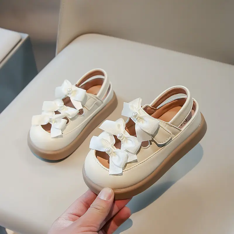 Girls' Bowy Leather Sandals Spring Summer 0-3