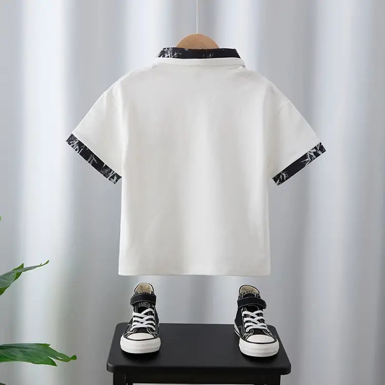 Boys White Polo Shirt Summer Medium Large - Image 3