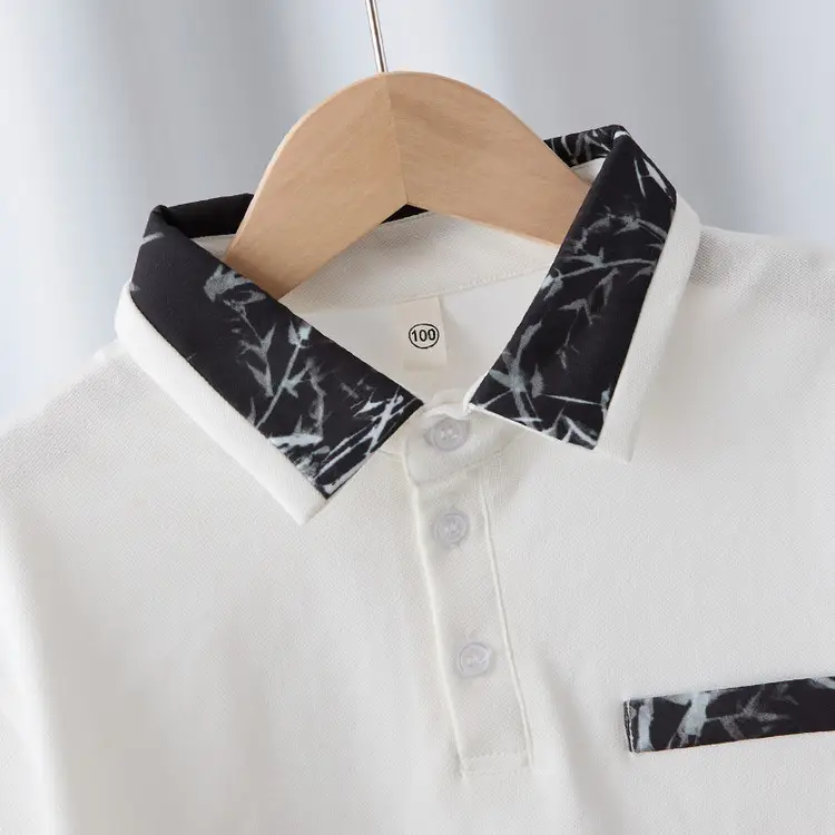 Boys White Polo Shirt Summer Medium Large - Image 4