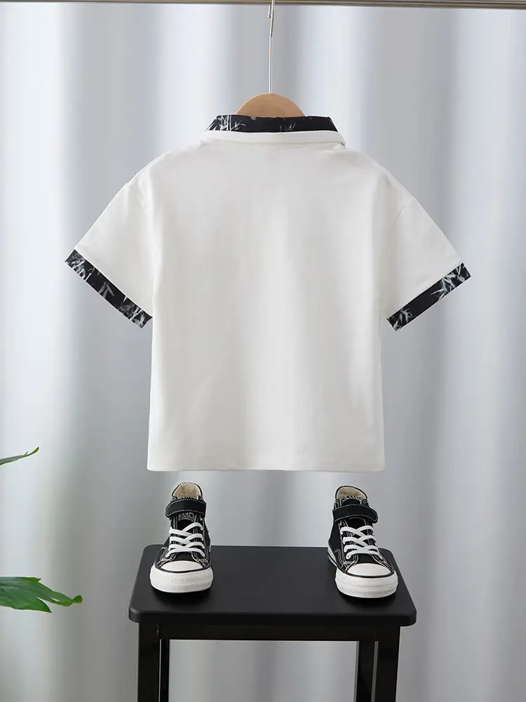 Boys White Polo Shirt Summer Medium Large — feature 14