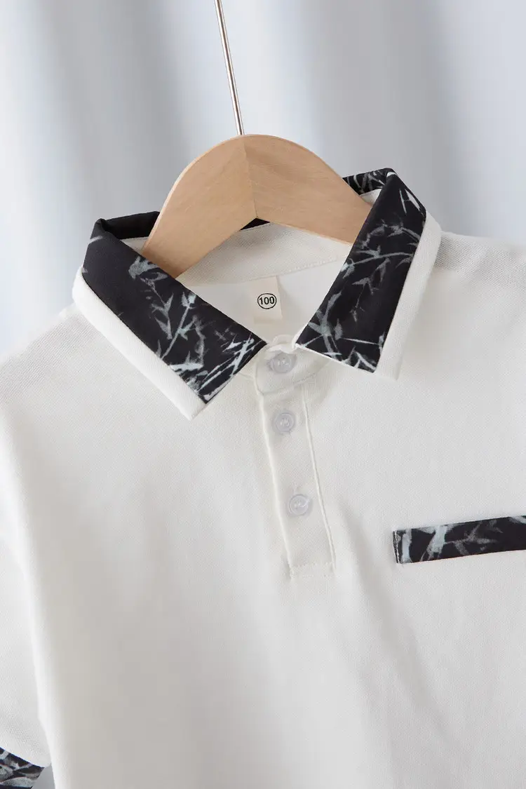 Boys White Polo Shirt Summer Medium Large — feature 25